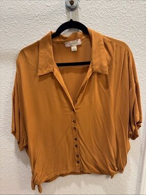 Band of Gypsies Button-Front Short Sleeve Blouse